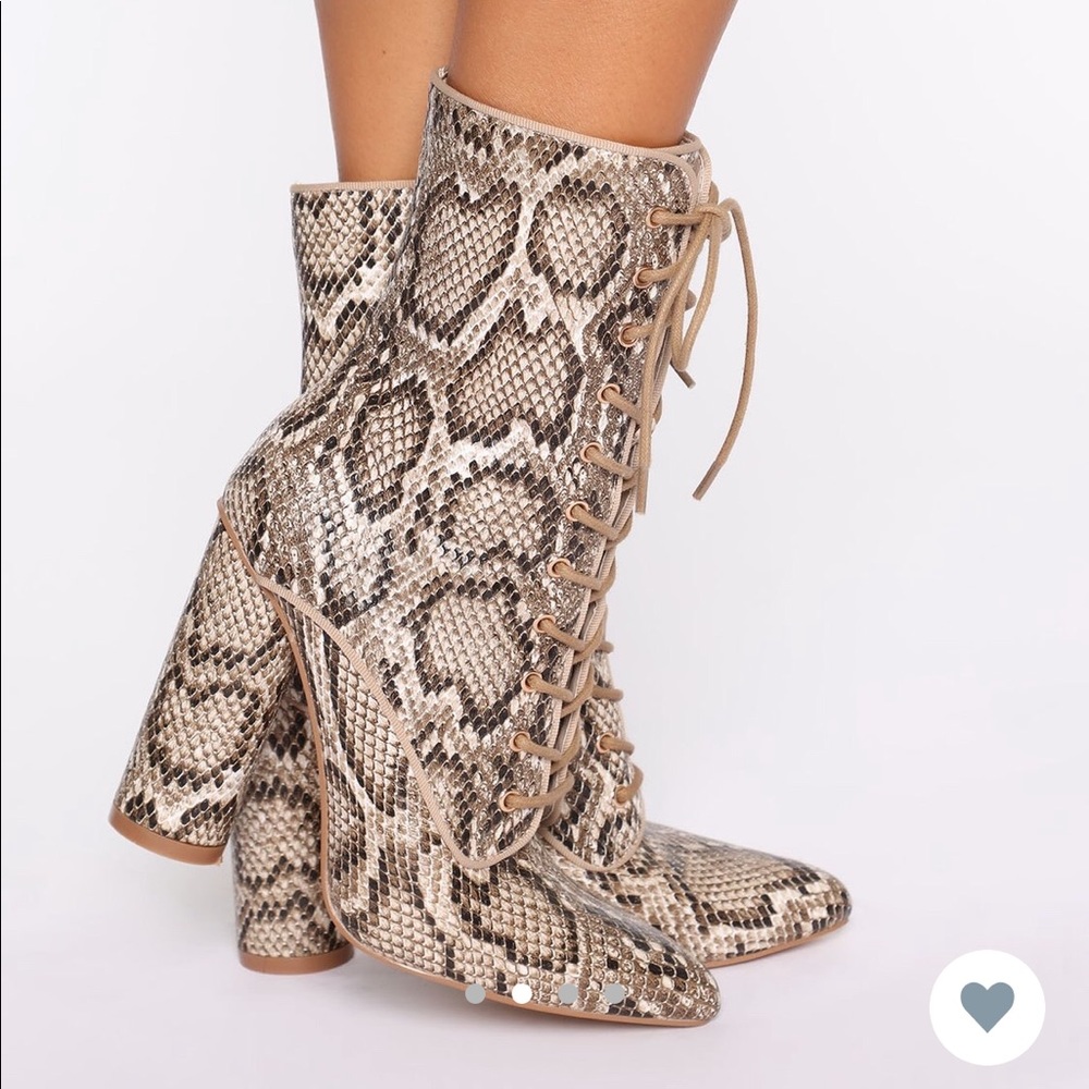 Snake Print Booties from Fashion Nova. Never worn.
